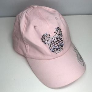 Used Pink Bejeweled Mickey Mouse Hat - Disney Parks Iconic Mouse Ears Logo
